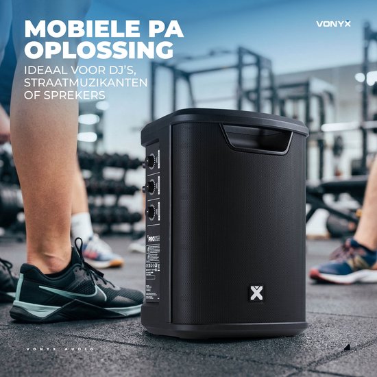 Bluetooth speaker - Vonyx PRO X1A - Draadloze speaker - Compact PA systeem met oplaadbare accu - 250W van Merkloos — afbeelding 4