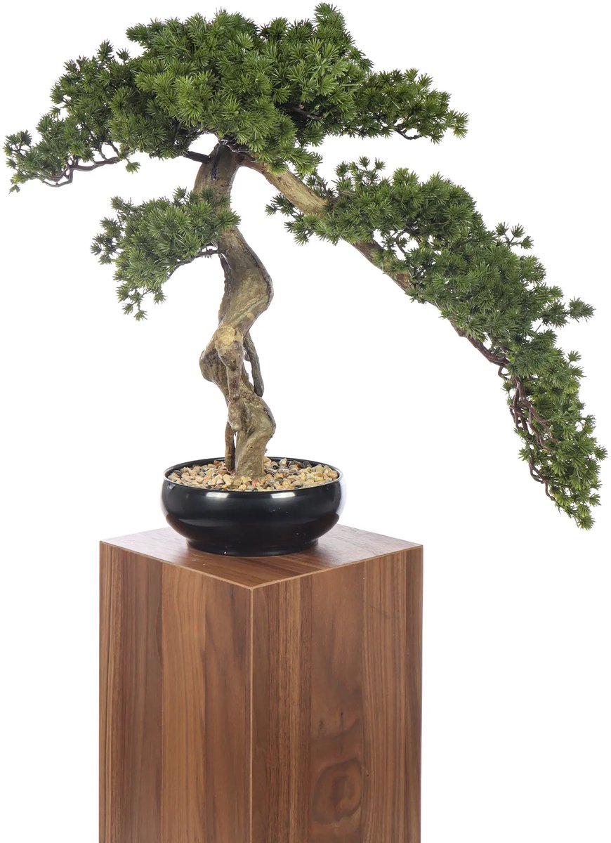 Kunstpalm Kunst Bonsai Boom Oshikawa 60cm | Luxe Kunstplant | kunst bonsai boom - Decoratie bonsai plant - oosterse decoratie bonsai Lichtgroen