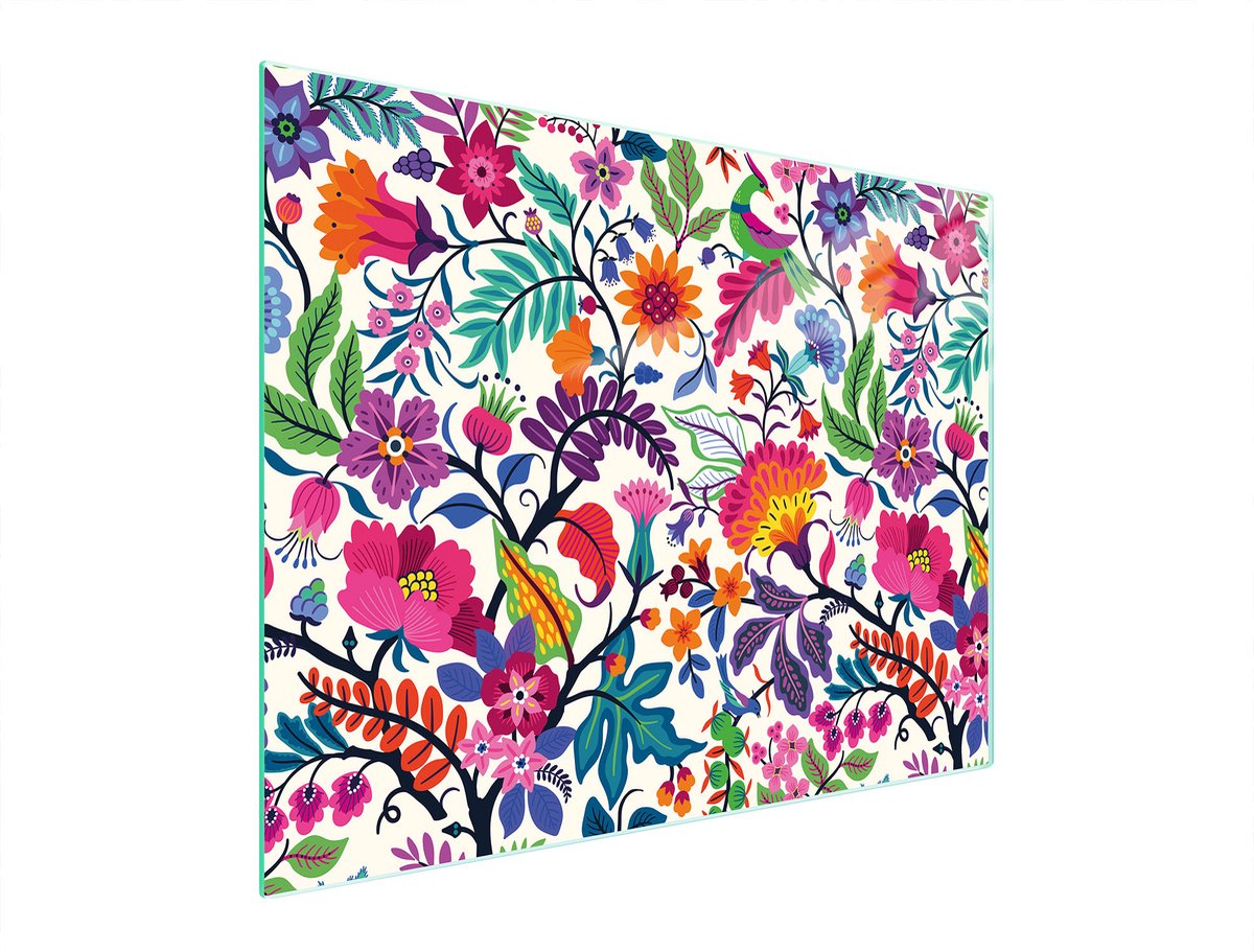 TMK ArtDeko Serie - Glazen Snijplank - 52x40 cm - Bloemenprint