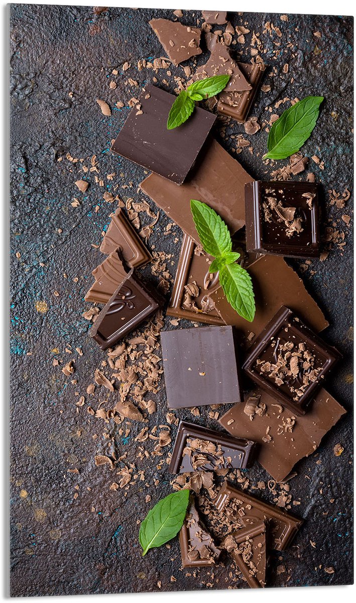 TMK ArtDeko Serie - Glazen Snijplank - 30x52 cm - Chocolade - Geharde Veiligheidsglas