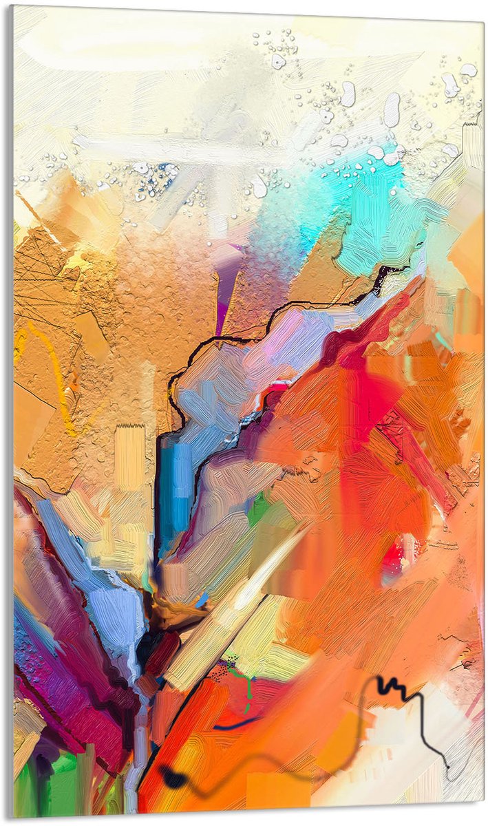TMK ArtDeko Serie - Snijplank - 30x52 cm - Kleurrijk - Glas
