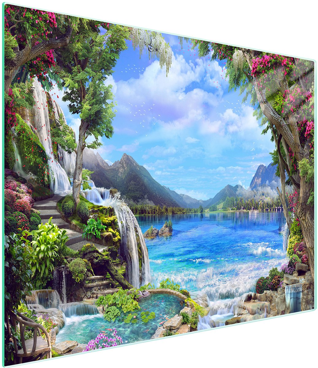 TMK ArtDeko - Snijplank - Glas - 52x30 cm - Bergen Motief