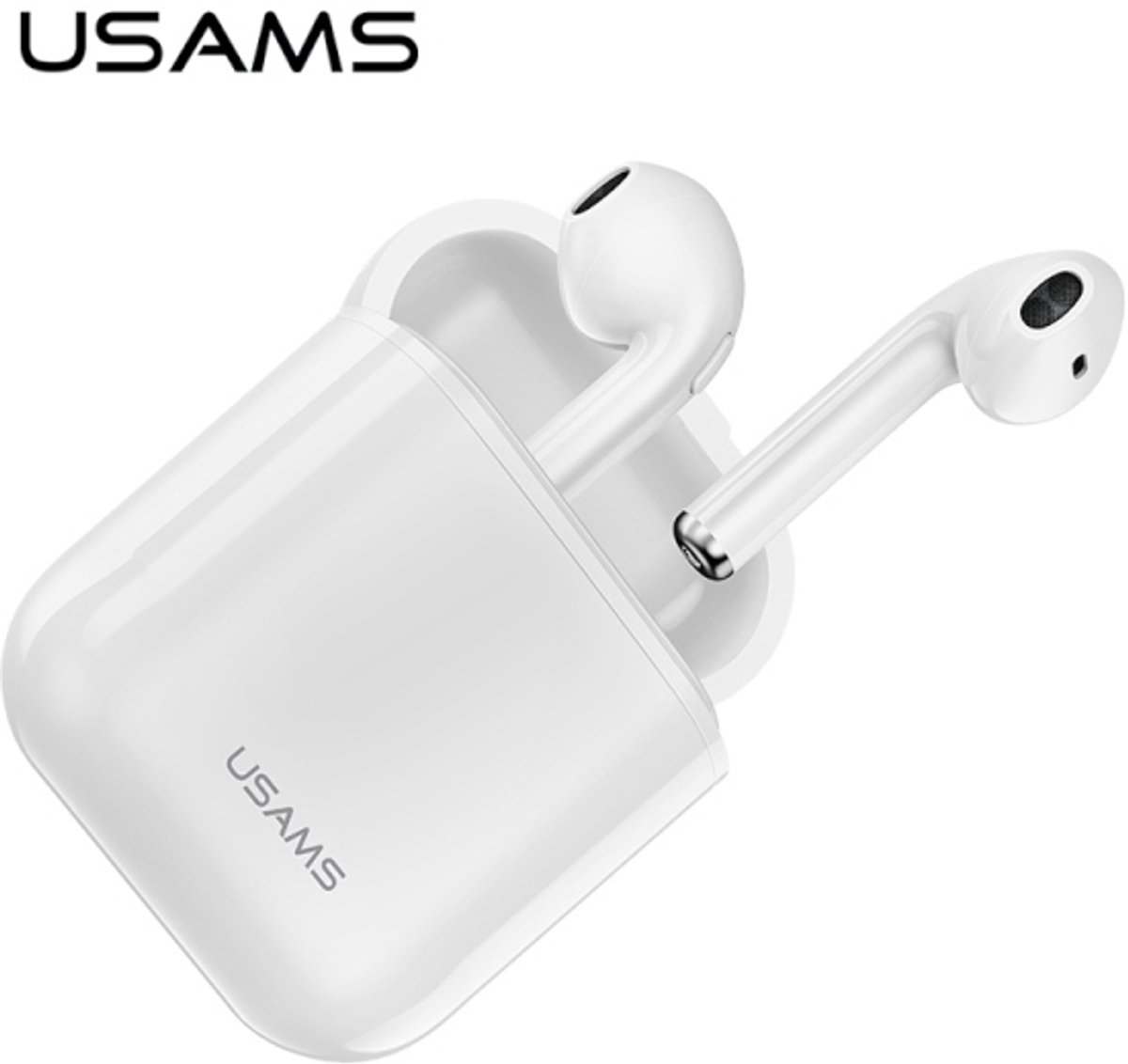 USAMS Bluetooth 5.0 TWS LU-serie hoofdtelefoon draadloos wit/wit BHULU01 (US-LU001)