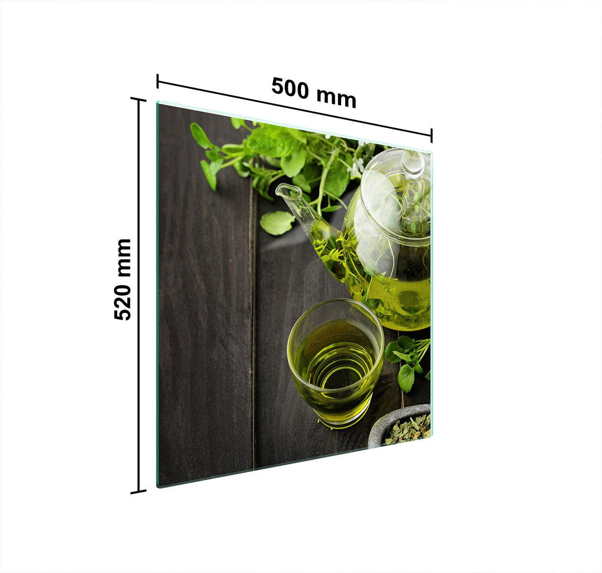 TMK ArtDeko - Beschermplaat voor kookplaat - 50x52 cm - Gehard Glas