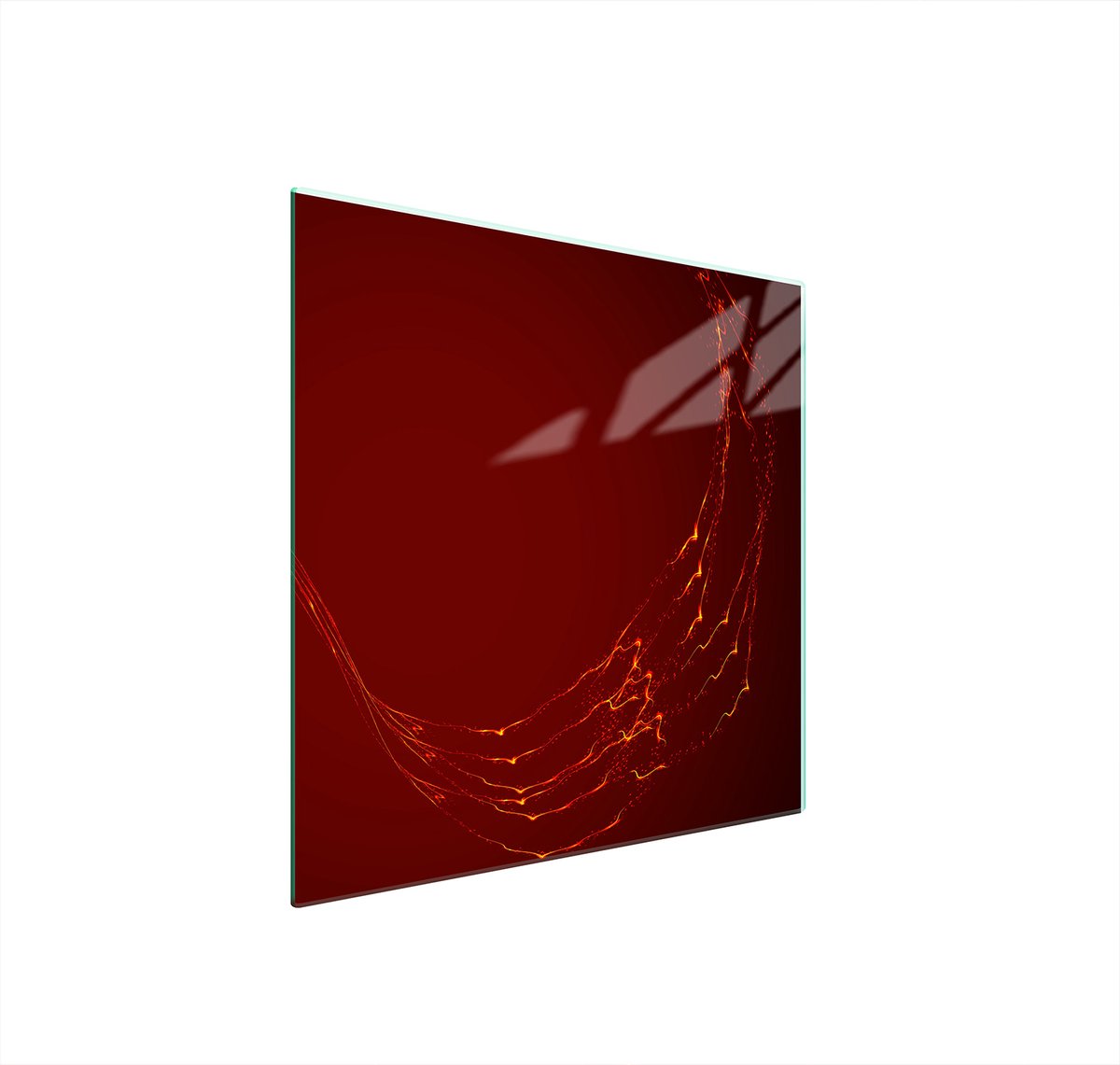 TMK ArtDeko - Serie - Glazen Beschermplaat - 50x52 cm - Rood