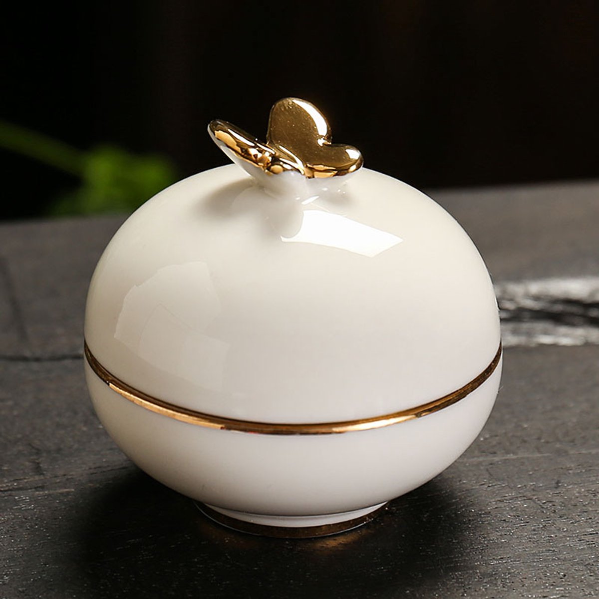 Mini Urn Keramiek Vlinder -Wit (20 ml)