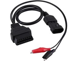 Diagnosekabel OBD - 3-pins adapter - Auto uitlezen - Stabiele verbinding - 30 cm - Zwart
