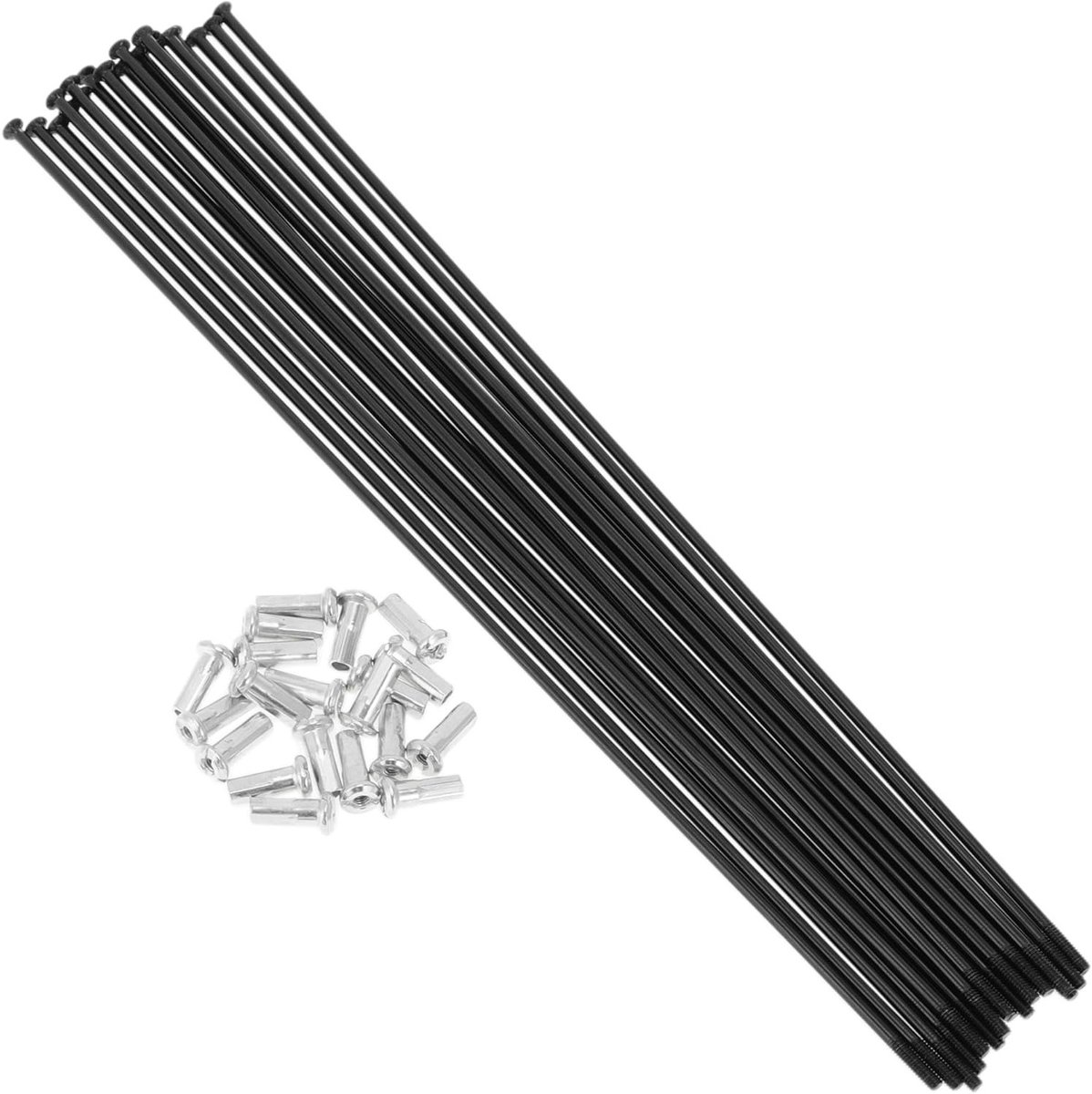 20 Set 14G Rechte Pull Fiets Spaken 205mm voor Fietsvelgen - Duurzaam Carbon Staal in Zwart