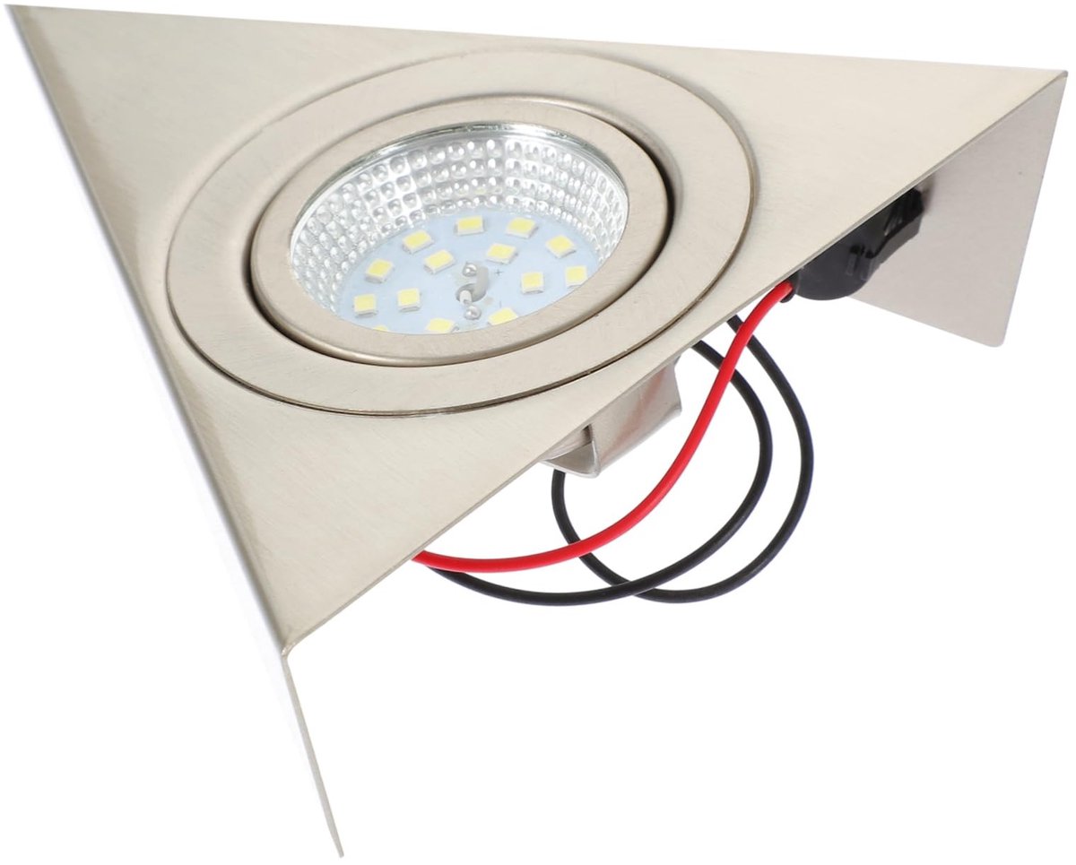 Allecto - Led-onderkast - Discrete verlichting - Driehoekig design - Wit daglicht - Voor keuken en wijnkelder - Energiezuinige 3W