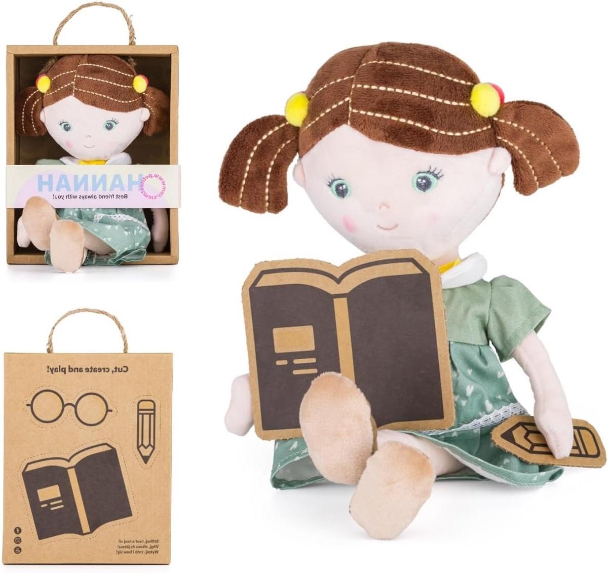 Stoffen Pop - Knuffelpop Zachte Pop - Kinderspel - Wasbaar met de hand - 209 Grams - Hannah