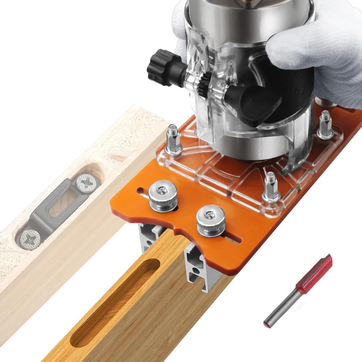 Houttrimmer Freesbasis - Compacte Palmfrees - Houtbewerking - 2-in-1 Functionaliteit - 0-5 cm Dikte - Zilver