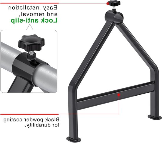 Draagbare kabelhouder voor draadspoelen, volledig gelaste stalen draadrekdispenser voor spoelen tot 28 inch diameter, 100 kg capaciteit, zwart en robuust ontwerp van Merkloos — afbeelding 4