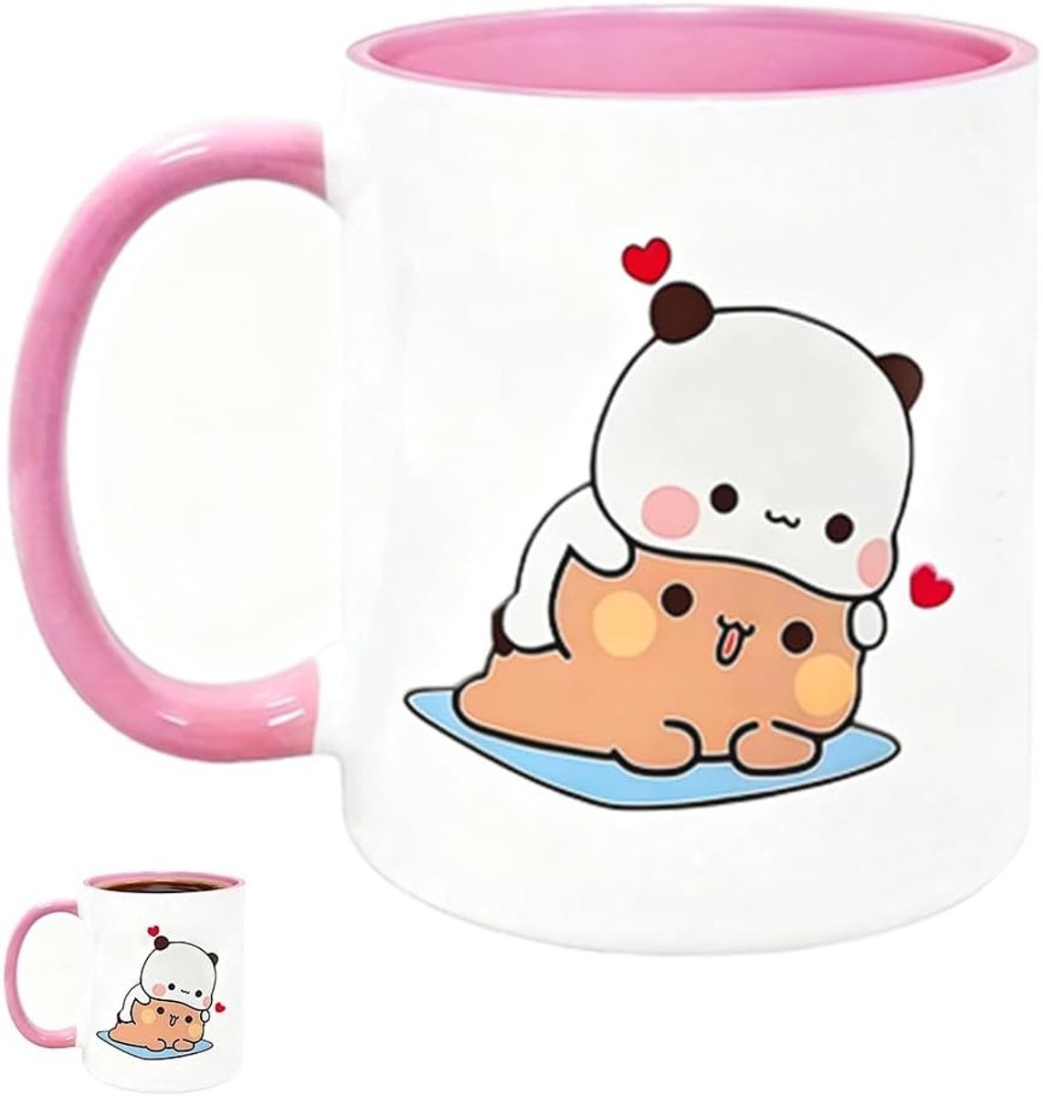 Leuke keramische mok van 330 ml voor koffie, thee en warme chocolade, perfect cadeau voor koppels en tieners