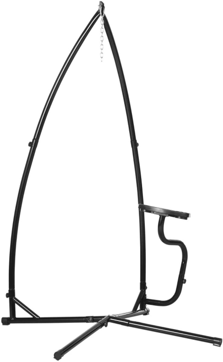 Hangstoel Standaard met Voetstuk - voor Hangstoelen - X-Type - Zonder Stoel - Hangstoelbeugel - voor Hangschommel, Schommelstoelen, Tuinmeubelen, Egg Chair - tot 120 kg - Zwart