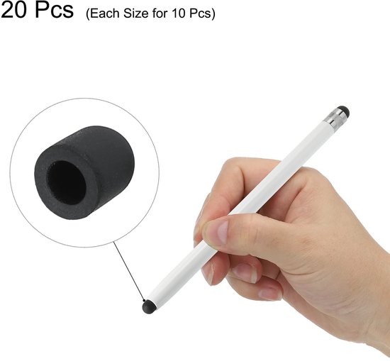 Dailygoody - Stylus Penpunten - Universele Vervanging - Zacht en Nauwkeurig - 5 mm en 7 mm - Geschikt voor Touchscreens - 20 Stuks — afbeelding 4