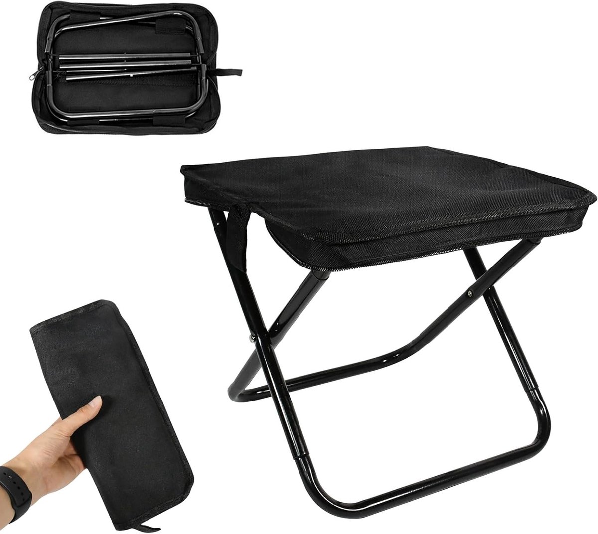 Opvouwbare Lichtgewicht Campingstoel met Draagriem, Compacte Visstoel en Picknickstoel voor Buiten, Reizen, Tuin en Festivals