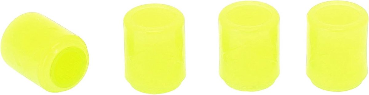 Fluorescerende Ventieldoppen met Vissenpatroon voor Auto, Motor en Fiets - 4 Stuks, Geel, 8x17mm, Decoratieve Bescherming tegen Stof en Vuil