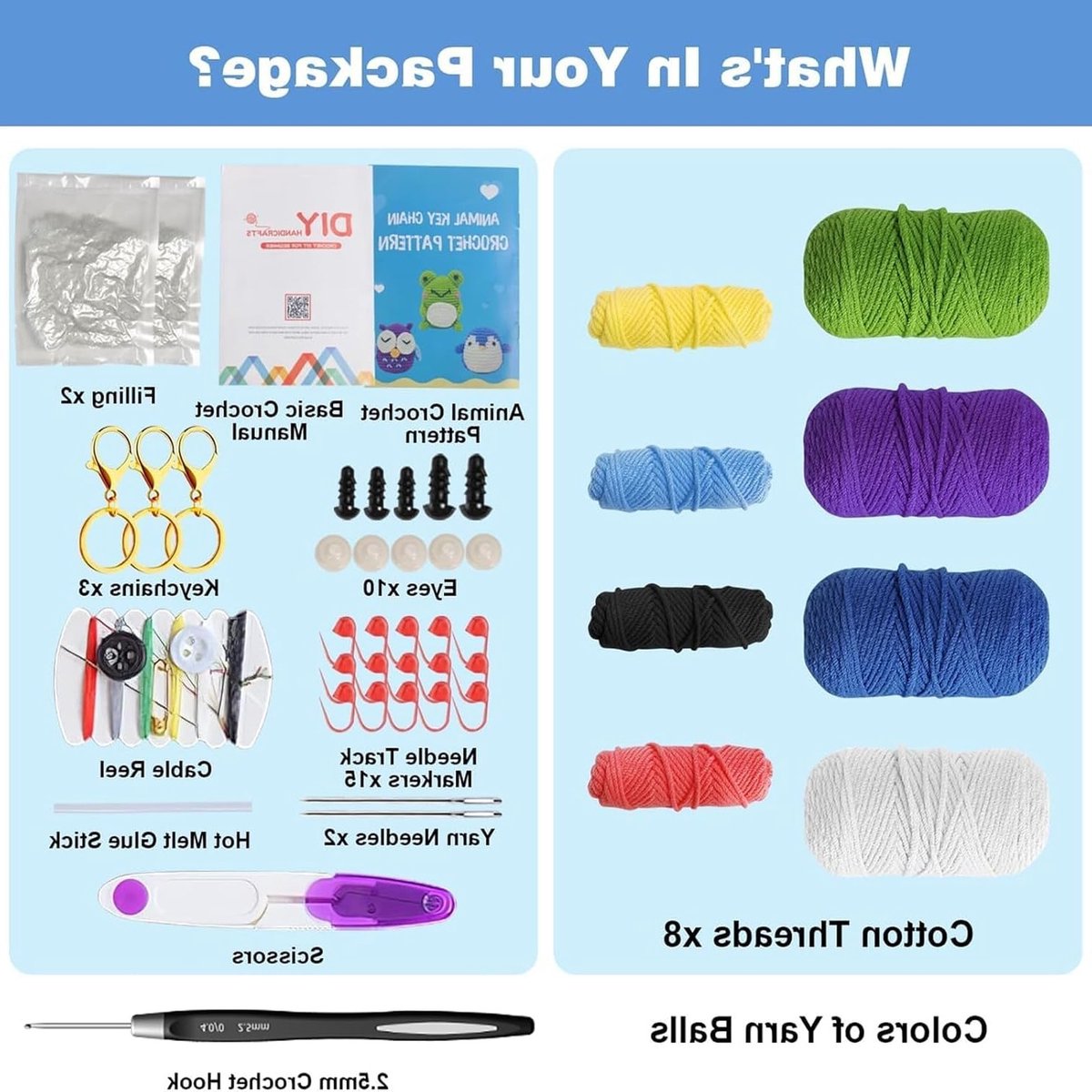 Complete Haakset voor Beginners met Video Tutorial - DIY Dieren Haakprojecten, Perfecte Verjaardagscadeaus voor Volwassenen en Kinderen