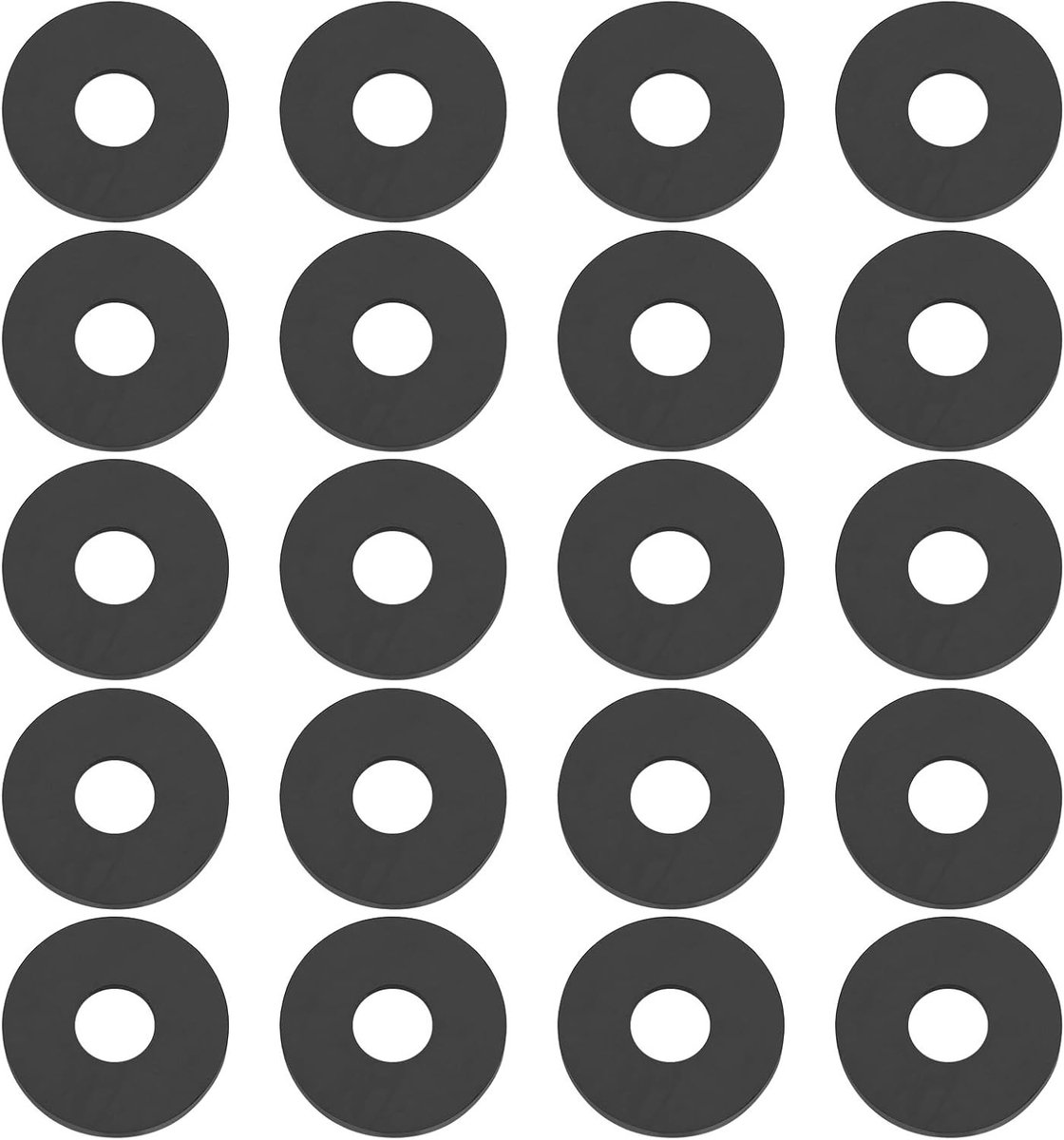 100 Stuks M6 Rubber Flat Washers 19.5x6.7x1.5mm - Sealing Gasket Ringen voor Waterleidingen, Slangen en Bevestigingen