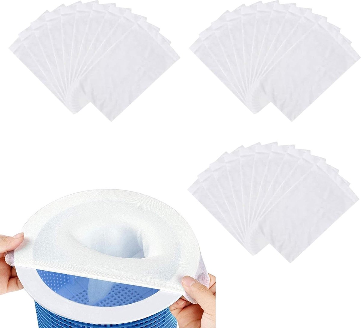Dailygoody - Skimmer Net - Zwembad Sokken Skimmer - Verwijdert bladeren en pollen - Zwart - Filter voor Skimmer - 30 - Geschikt voor zwembad - XL