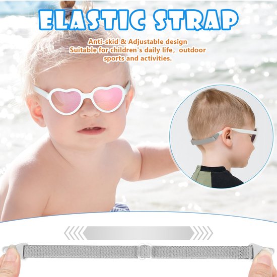 Dailygoods - Dailygoody - Baby Zonnebril - UV-bescherming - Gepolariseerd - Verstelbare Riem - Flexibel - Voor kinderen van 0-3 jaar - Zonnebril voor jongens van Dailygoods — afbeelding 5