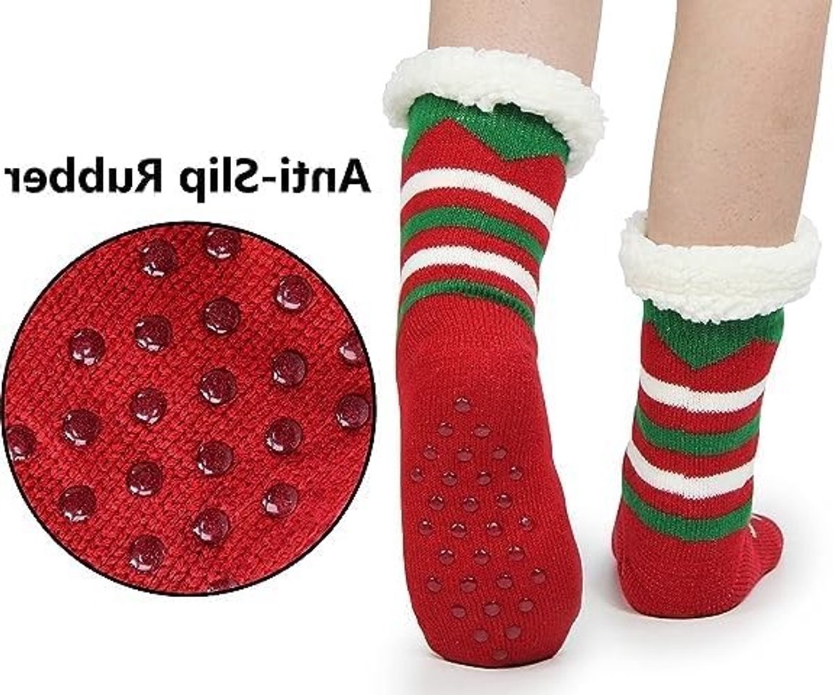 Warme en schattige kerstkousen voor vrouwen en mannen, knuffelige winterkousen met cartoonmotieven, perfect voor de feestdagen