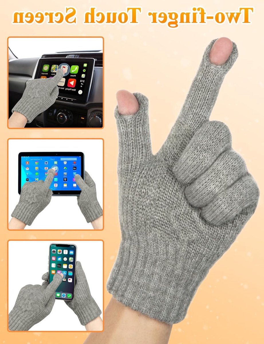 Warm Gebreide Winterhandschoenen voor Mannen en Vrouwen, Ideaal voor Buitenactiviteiten en Fietsen, Comfortabele en Zachte Voering