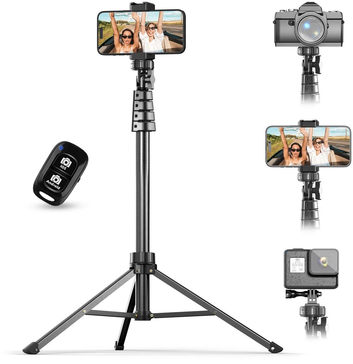 By shayne - Selfie Stick Statief - Verlengbare Driepoot - Handen Vrij voor Perfecte Foto's - 157cm - Bluetooth Afstandsbediening - Geschikt voor iPho.