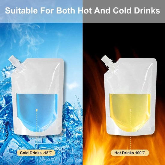 Dailygoody - Drinkzakjes - Hervulbare plastic flessen - Lichtgewicht en opvouwbaar - Transparant - Ideaal voor festivals - Herbruikbaar en veilig — afbeelding 5