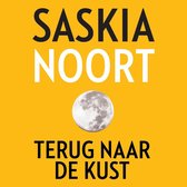 Boek "Terug naar de kust" van Saskia Noort, met een gele kaft en een maan.