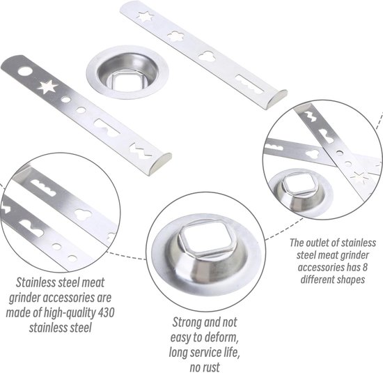 VCSJW 2-delige Spuitmond Set voor Keukenmachine - RVS Pastry Accessoires met 8 Mallen van Merkloos — afbeelding 4
