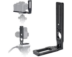 Support en L pour appareil photo reflex numérique pour fixation verticale et horizontale avec déverrouillage rapide, adapté pour Canon, Nikon, Sony et stabilisateurs tels que DJI Osmo et Zhiyun