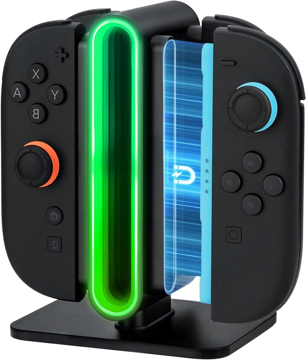 Magnetische Oplader voor Nintendo Switch - Oplaadpad voor 2 Joy-Con Controllers met Snelle Laadfunctie