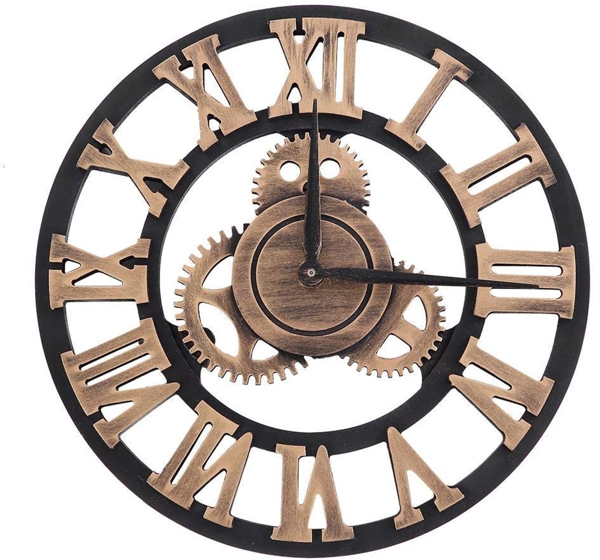 Dailygoody - Wandklok - Vintage-stijl - Stille beweging - 30 cm - Decoratief - Perfect voor woonkamer en slaapkamer