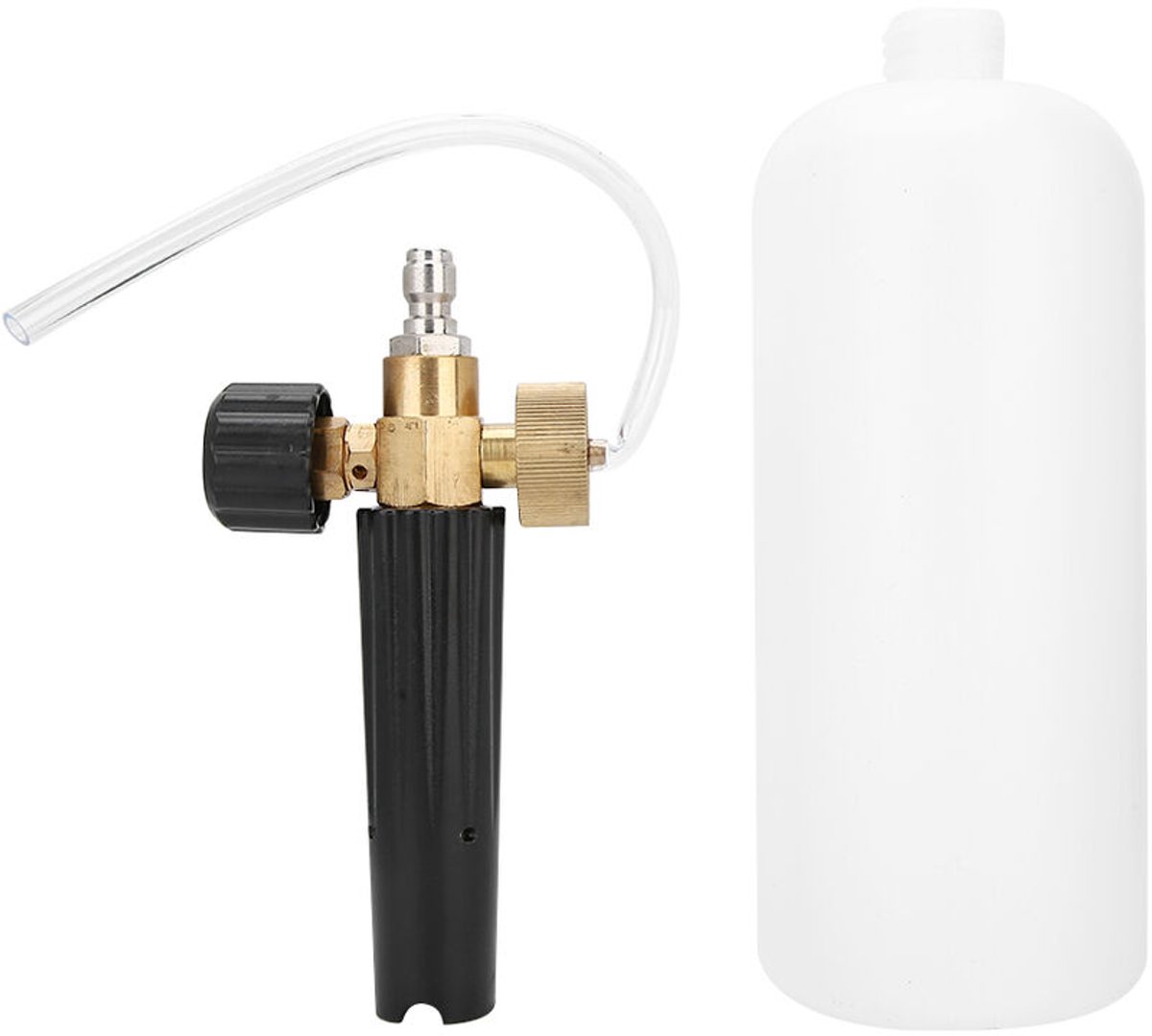 Autowasschuimspuitfles, 1 liter, 1/4 inch, hogedrukreinigingspomp, reinigingsgereedschap geschikt voor spuitpistool