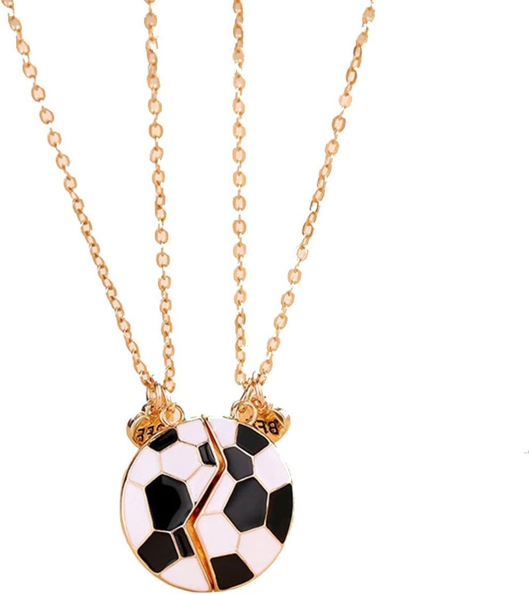 Vriendschapsketting Set voor 2 Meisjes - Perfecte Verjaardagscadeau voor Beste Vriendinnen met Voetbalthema