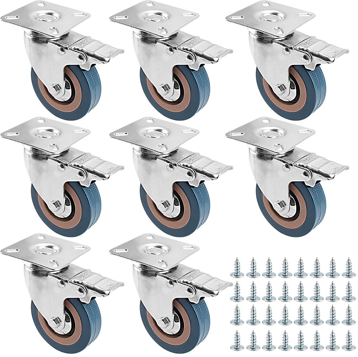 Dailygoody - Zwenkwielen - Zware wielen met remmen - 400 kg