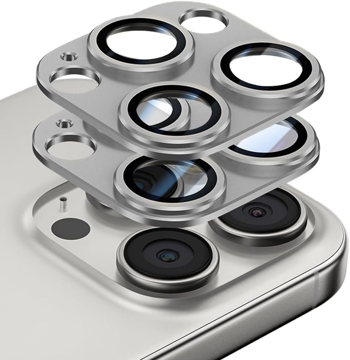 Camera Lens Bescherming voor iPhone 16 Pro Max en iPhone 16 Pro - 2 Stuks, Krasbestendig, Tempered Glass en Aluminium Legering, Eenvoudige Montage