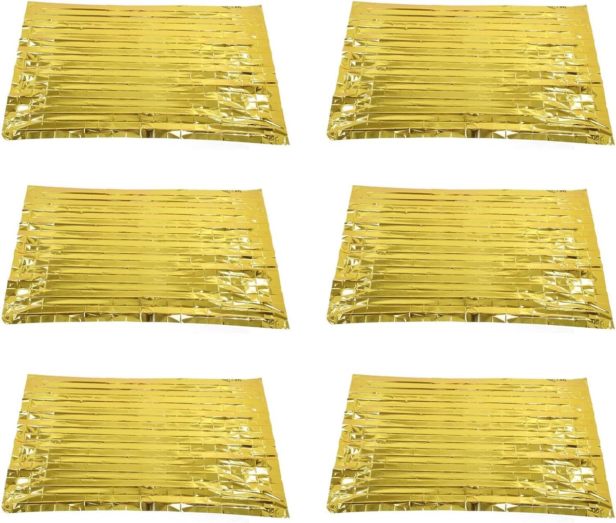 Waterbestendige Branddeken Lichtgewicht Compacte Overlevingsruimtedeken voor Buitenavonturen 51,18 X 82,68 Inch (Goud)