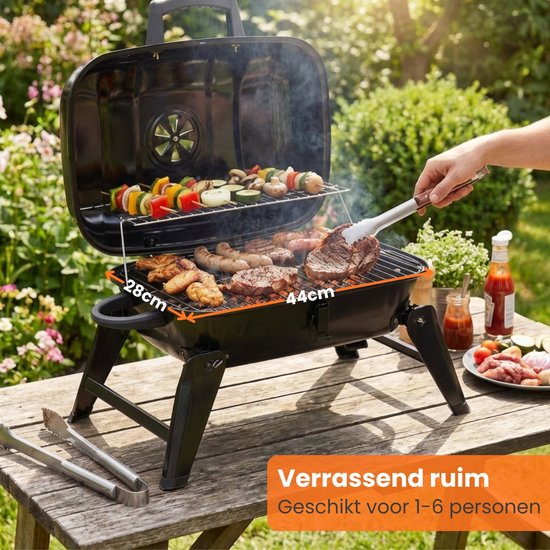 Houtskool barbecue - Camping BBQ - Tafel BBQ - Barbecue - Barbeque - Zwart van Vigor. — afbeelding 4