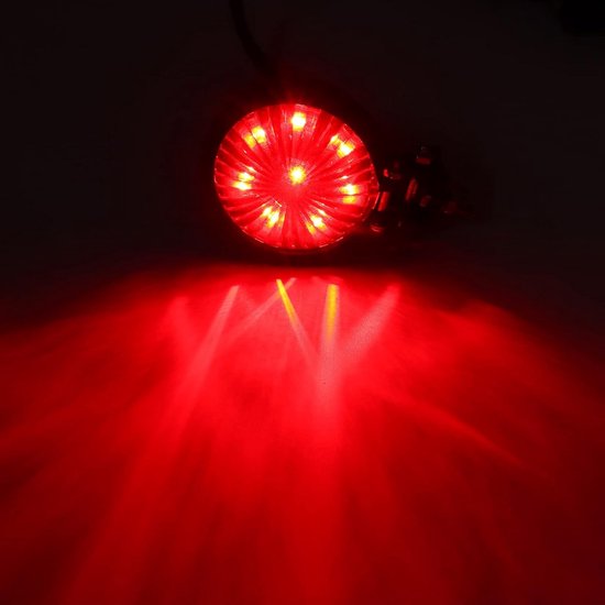 Motorfiets Retro Ronde Led Achterlicht - Zwart ABS - Waterdicht en Schokbestendig - Ideaal als Remlicht - ShopVlot — afbeelding 4