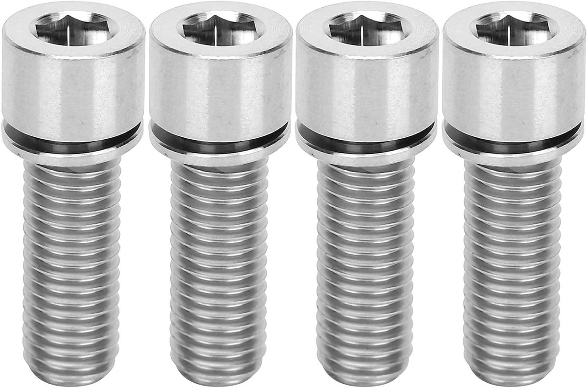 Fiets stuur bouten set van 4 - M7 x 20 mm titaniumlegering - hoge taaiheid - gemakkelijk te installeren - ShopVlot