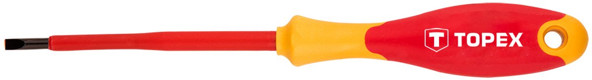 Topex - Schroevendraaier - Platte Kop - 1000V - Ergonomische Handgreep