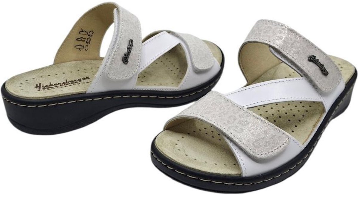 Hickersberger 2846 wit leopard | dames slipper steunzolen