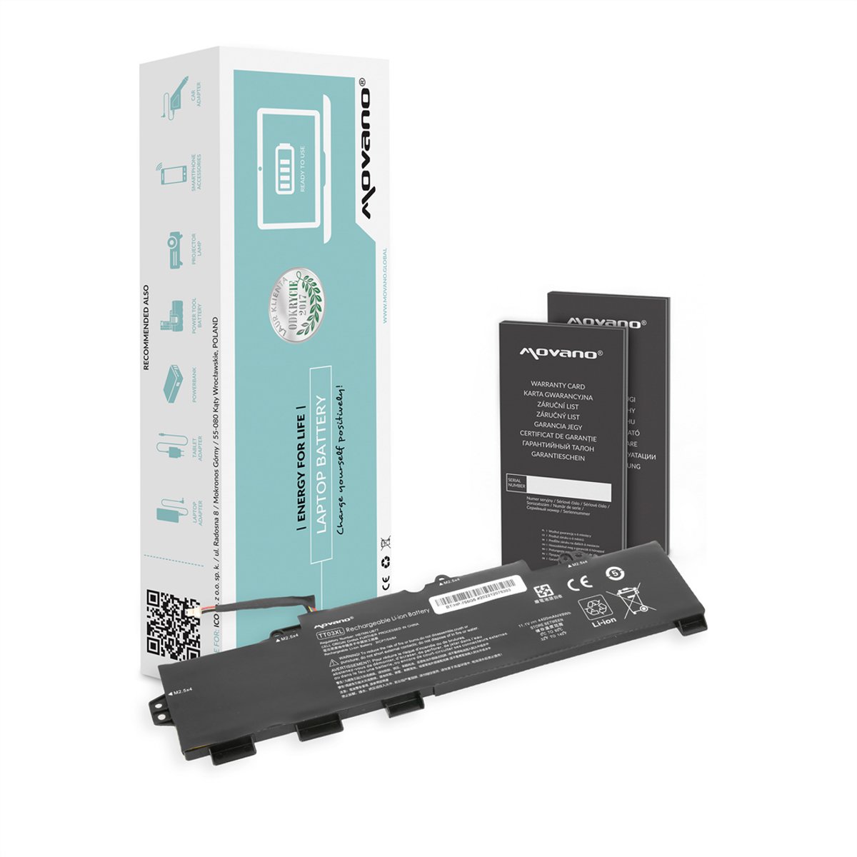 Movano Serie - Batterij voor HP EliteBook - TT03XL - Li-Ion - 850 G5/G6