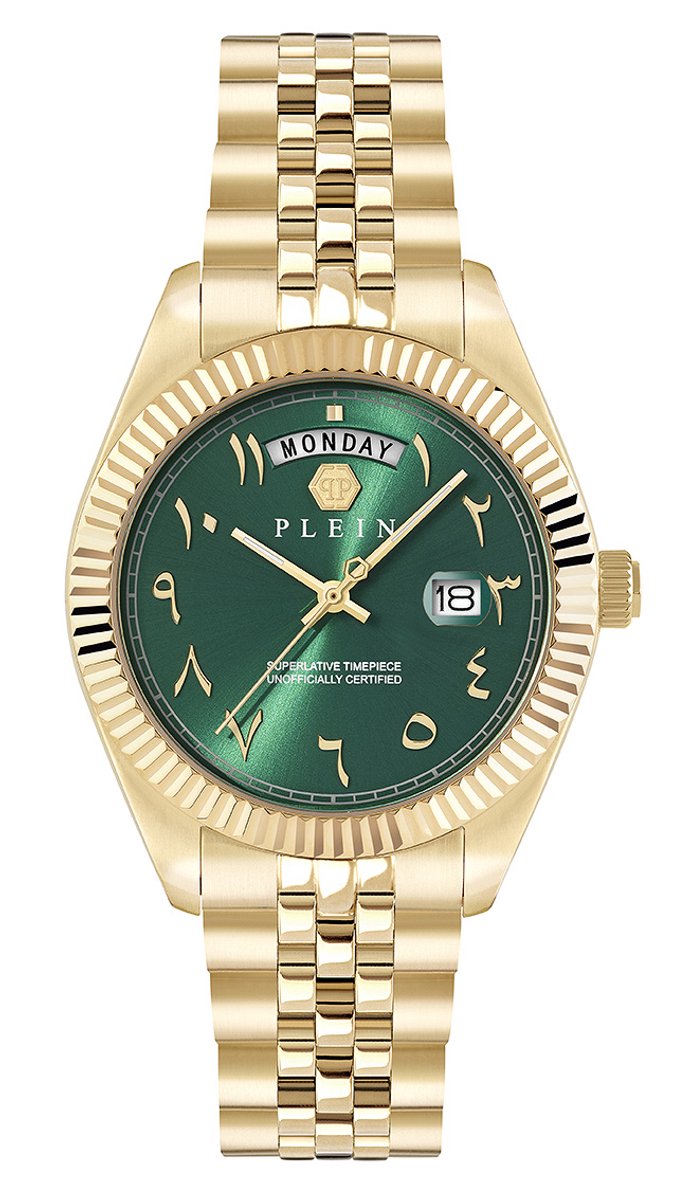 Philipp Plein Date Superlative PWPNA1026 Horloge - Staal - Goudkleurig - Ø 42 mm