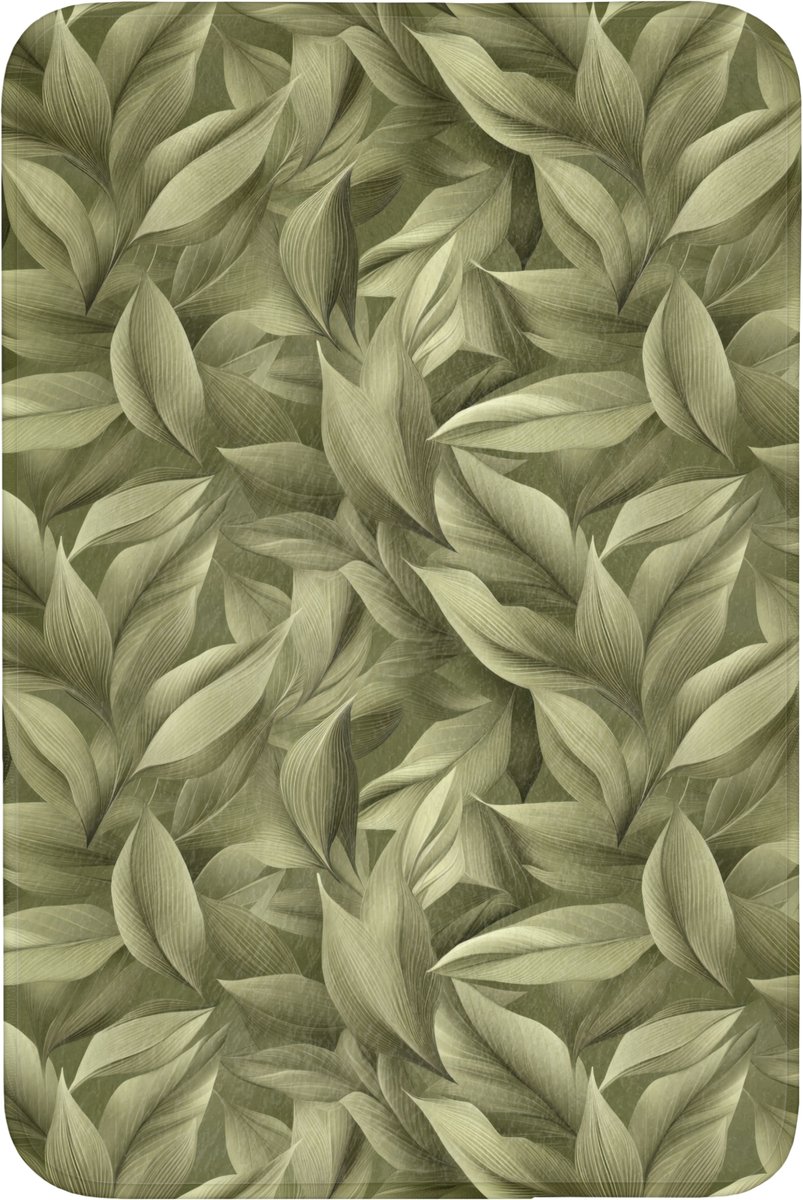WC mat 60x90 cm - Antislip - Bladeren - Modern - Groen - Toiletmat - Vloermat - Douchemat