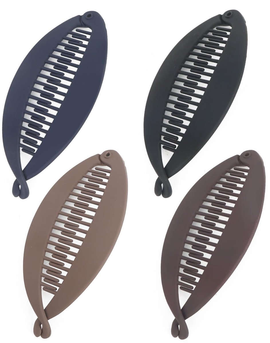 Banana clipset met 4 stuks vintage bananenspelden voor dames, perfect voor dik en dun haar, grote visstaart, bananen, haarspelden voor alle kapsels en gelegenheden