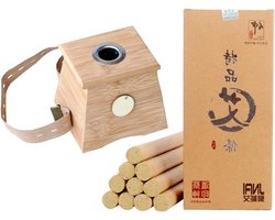 Natuurlijke Moxa Rollen voor Moxibustie, Pijnverlichting en Spierontspanning met Chinese Wormwood en Moxa Box