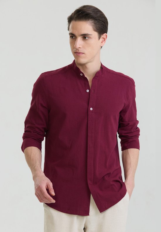 Felix Hardy Overhemd - Overhemden - Katoen Linnen Heren Bordeaux - 2Xl